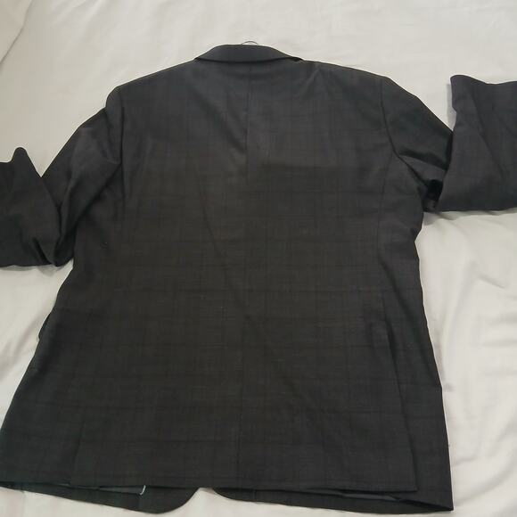 Jos.A.Bank Brrr Comfort Blazer 48L Slim-Fit Wool Charcoal Grey Window Pane Plaid - Picture 11 of 16